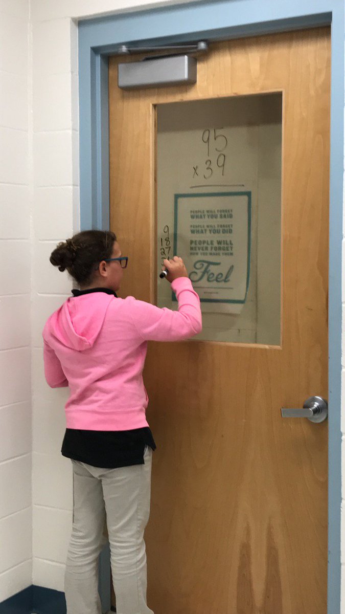 Maautrey14's tweet photo. When there is an opportunity to empower your students with their learning, but there isn’t a white board in the pod, you become flexible! #noboard #noproblem #usethewindow https://t.co/frBkne1bcO