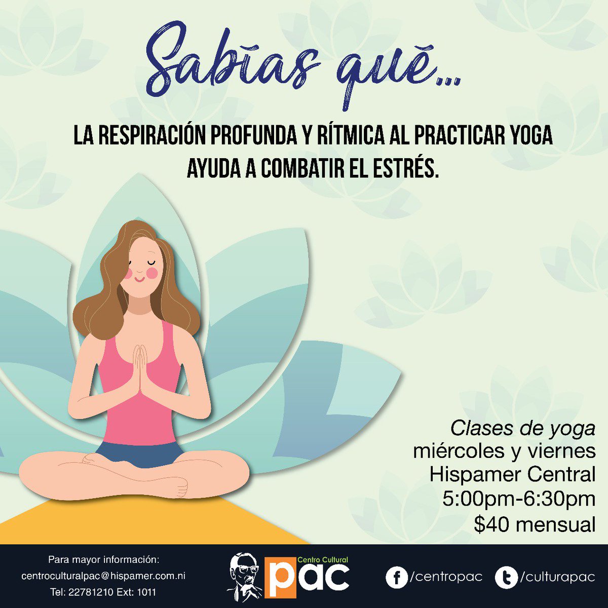 Ya estamos a pocos días de iniciar! Todavía estas a tiempo de ser parte de nuestros talleres de yoga 🥰🥰🥰