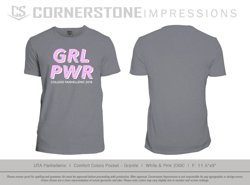 This semester we are selling this Girl Power shirts for Circle of Sisterhood! Get your shirt here!! 

cornerstoneimpressions.com/products/uta-p…