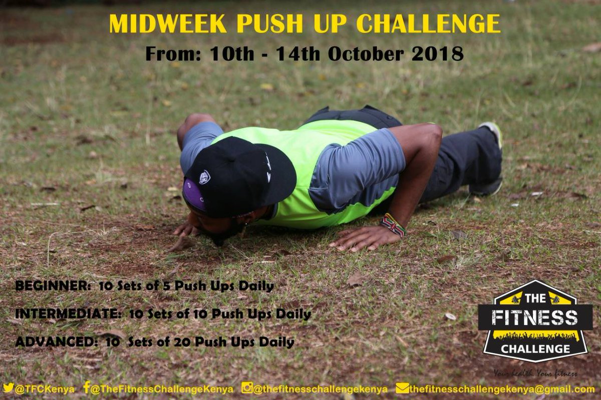 TFCKenya's tweet photo. Back to the grind. Join the #rejuvenated #team of the #fitness #challenge #kenya in doing their midweek challenge. Post a video on your I.G and tag #thefitnesschallengekenya. You can also send a shout out to @thefitnesschallenge https://t.co/ybDwveQoq6