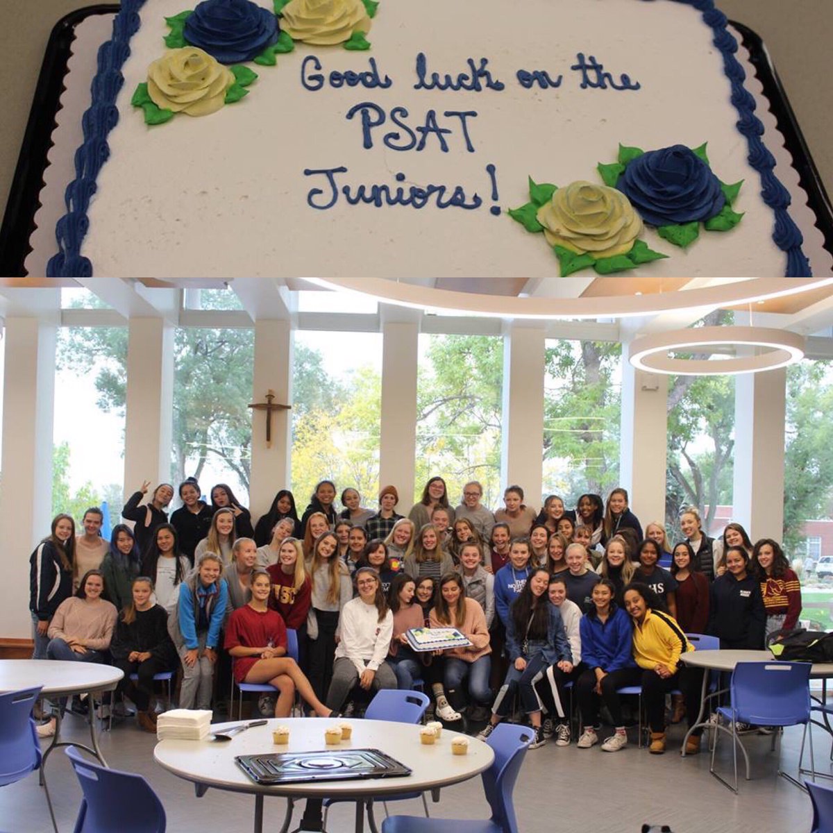 IswariNatarajan's tweet photo. Pre-PSAT party this morning for the junior class. Good luck! We are proud of you! #cakehelps https://t.co/EwsZiiOWdl