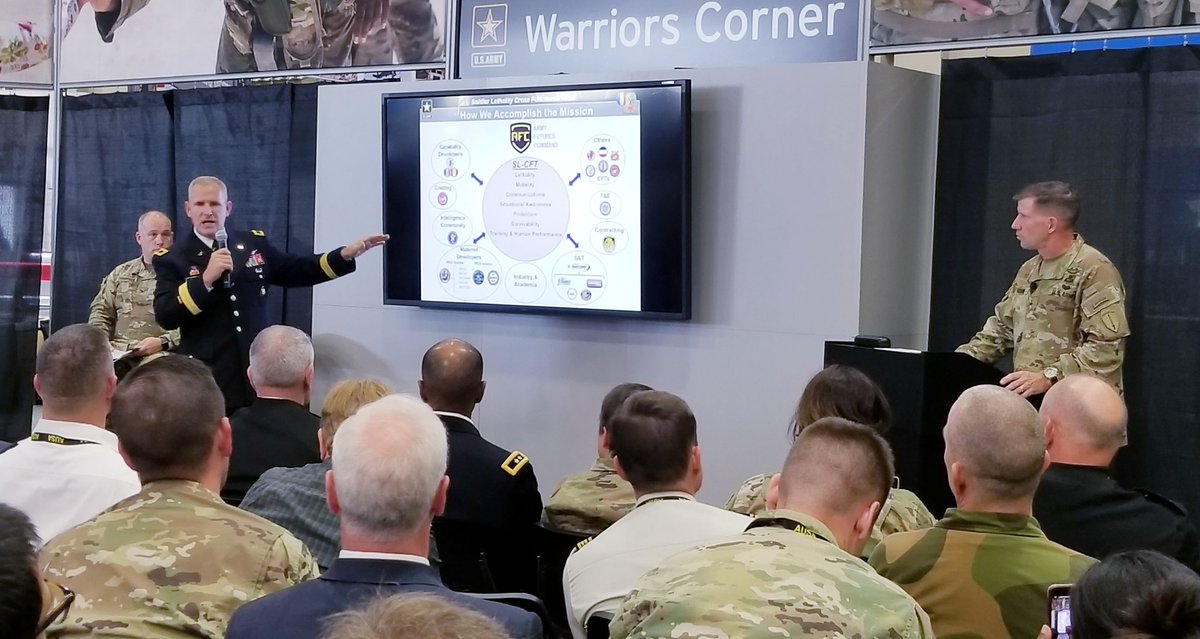 BG Anthony Potts, Program Executive Officer, Soldier, at #AUSA2018 during the CFT #WarriorsCorner, 'We are innovating with a purpose.' @PEOSoldier @USArmy