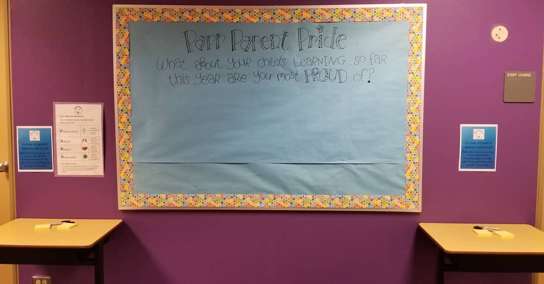 StephDill92's tweet image. It is parent teacher conference week and we created a Parr Parent Ptide wall for families to share an accomplishment of their child so far this year. Excited to see what parents say. #Champforkids