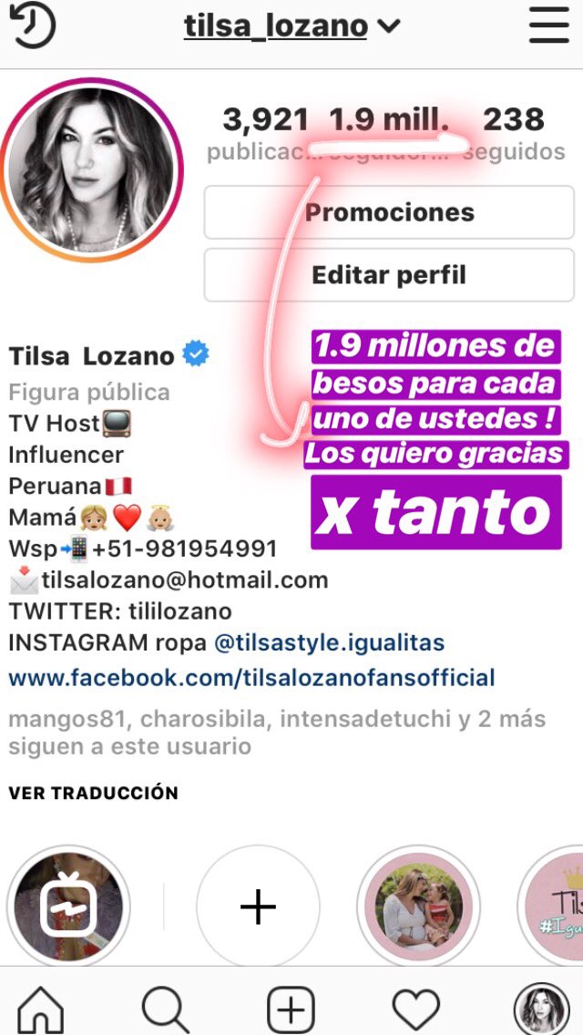 tililozano's tweet photo. Gracias amores 1.9 millones en Instagram ❤️🙌🏻 encuéntrame como tilsa_lozano https://t.co/L9a1ghGsDq