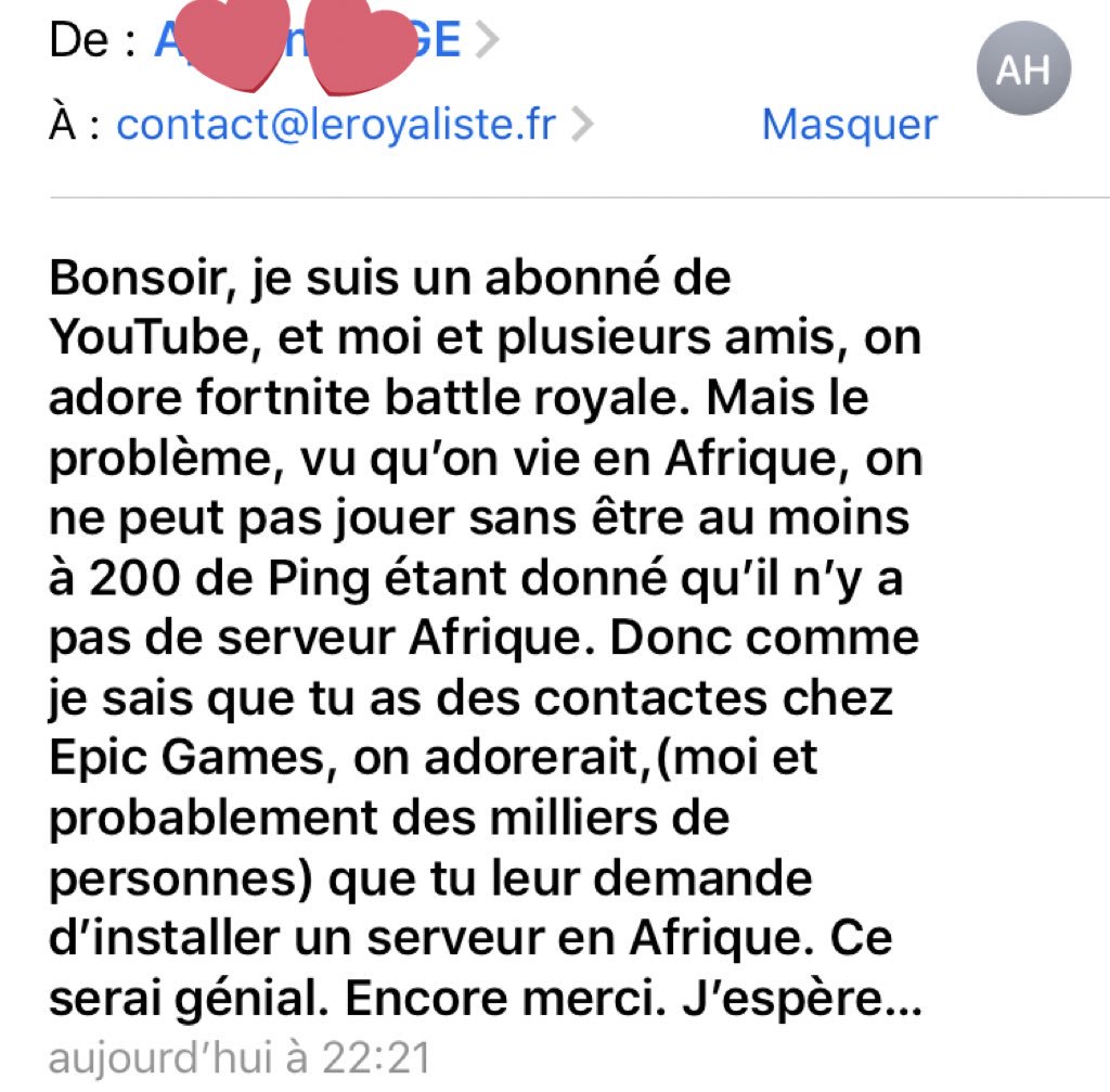 LeRoyaliste9's tweet photo. Voici le message d’un abonné et je pense qu’il est bon à prendre en compte 🙂 @FortniteFR https://t.co/sVxSR80SX9