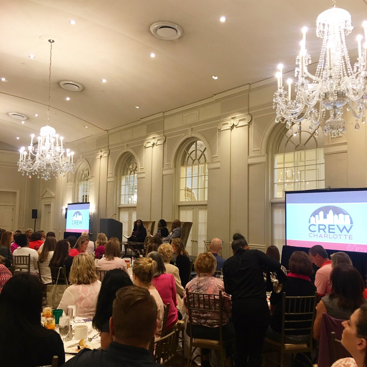 Sarah_CWilliams's tweet photo. A wonderful panel discussion at today’s @CREW_Clt luncheon about diversity in commercial real estate and in our communities. It goes further than just being diverse, but requires inclusion and equity across the board. #crewclt https://t.co/0Wo3iDaKvH