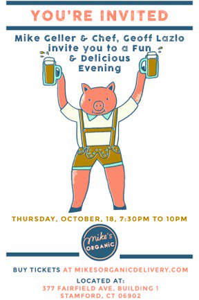 GeoffLazlo's tweet photo. Don't Miss: Ocktoberfest Gourmet Pig Out! 🐷 - https://t.co/SG6OcQ2lH0 #CTFood #farmtotable @mikesorganic https://t.co/ByiYJqyCxv