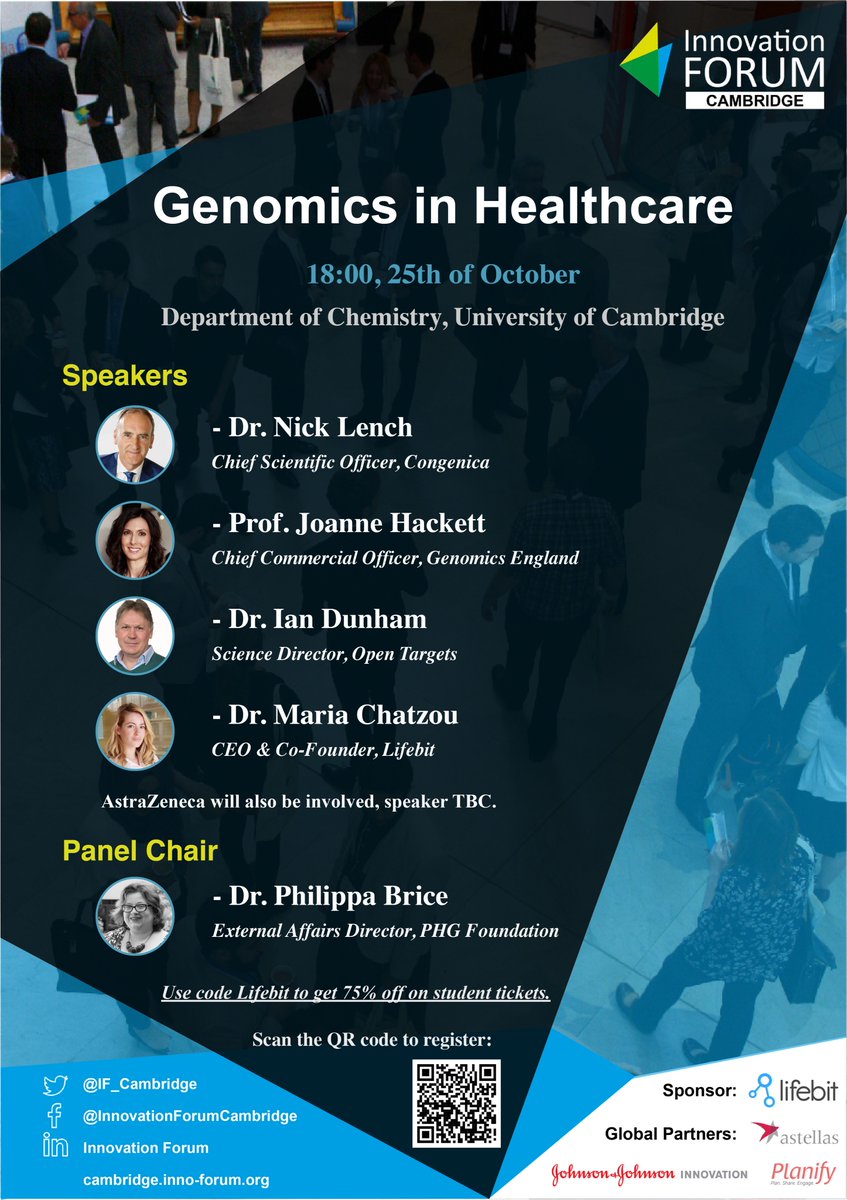 #Genomics in #Healthcare Two weeks to go! Speakers include <a href="/joannehackett00/">Joanne Hackett</a> from <a href="/GenomicsEngland/">Genomics England</a>, @DunhamReal from <a href="/targetvalidate/">Open Targets</a>, <a href="/njlench/">Nick Lench</a> from <a href="/Congenica/">Congenica</a>. And panel chair <a href="/PhilippaBrice/">Dr Philippa Brice</a> from <a href="/PHGFoundation/">PHG Foundation</a>! Limited tickets available! Register here: goo.gl/5oLCC3