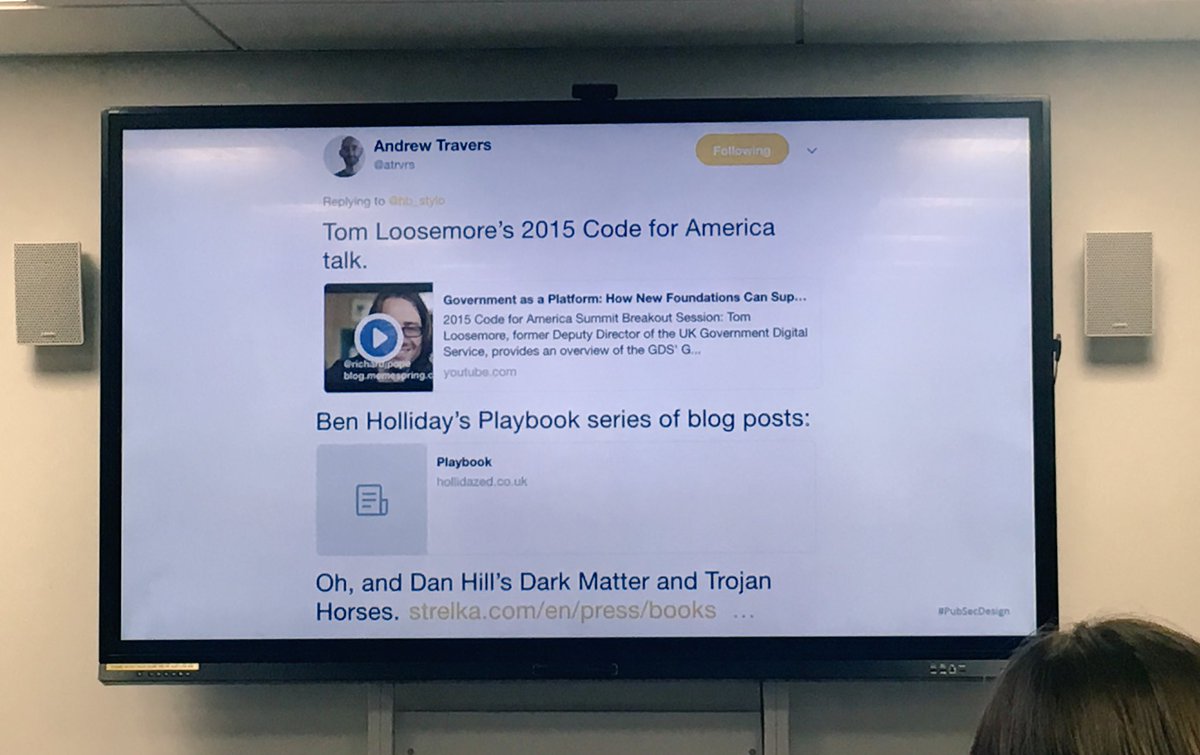 kirsty_joan's tweet image. At #pubsecdesign meetup tonight in Edin we chatted about a lot of books, talks and podcasts - a really nice, informal event topic (if you’re looking for one!) 
Also, 👋 @atrvrs @BenHolliday - you were in good company