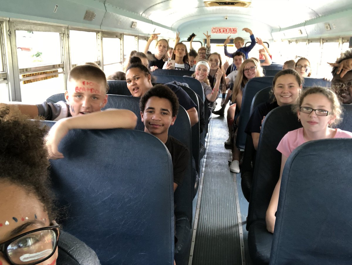 3 pep buses on the way to the Big Game!! #ehmsbelieves #paintedfaces #HCSStrongerTogether