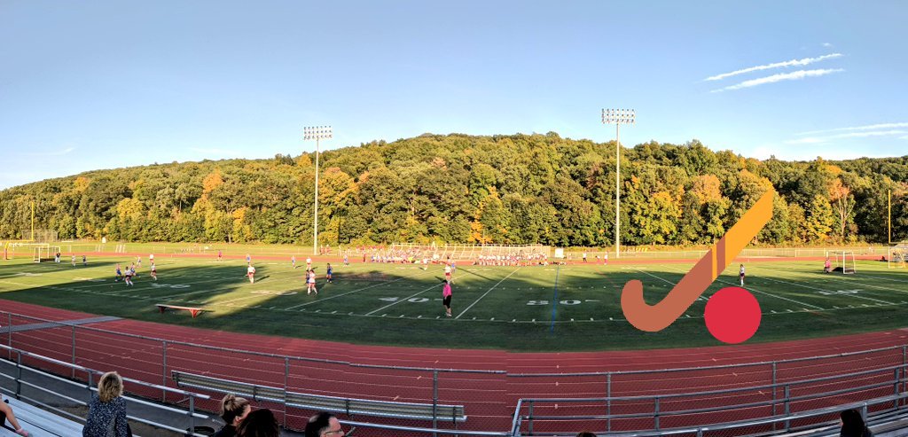 Go Admirals! At AHS field hockey with my wife enjoying the great atmosphere and autumn weather. Miles of Hope "pink-out" game going well. #ahsfieldhockey