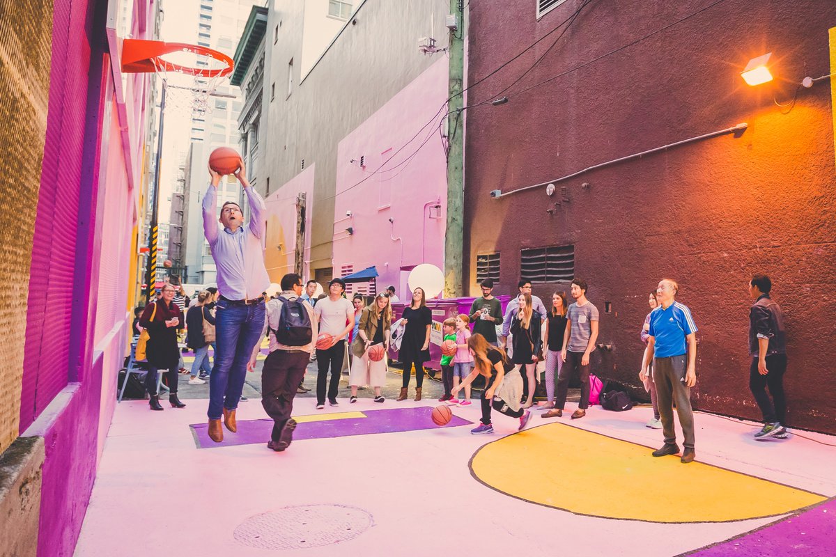 berkie1's tweet photo. @MattOMalley Check out @westbankcorp and @BjarkeIngels #VancouverHouse for an example of some wild modern architecture/ design in a tower. Also, #AlleyOop with @downtownvan converting an alleyway/ #laneway as they call them, into a pubic basketball court. #excesscapacity https://t.co/0qSdDIqQ7q