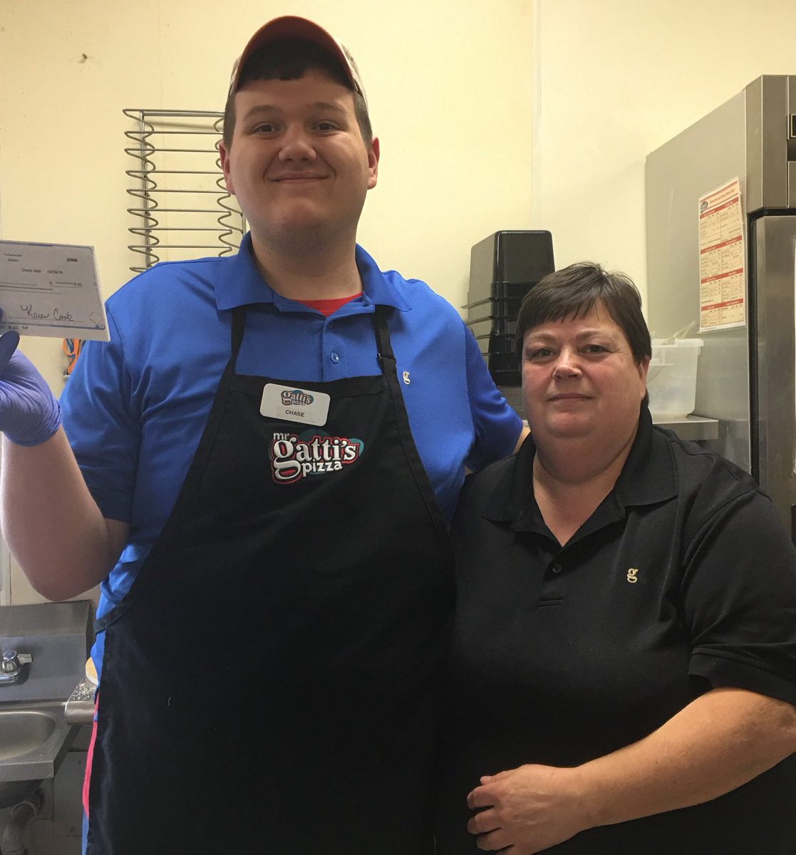 halbertkl's tweet photo. Look at this guy with his first raise from his Community Based Instruction job! Congrats Chase Johnson! #alloneain @MEADECOUNTYHIGH https://t.co/SkrBKMaftZ