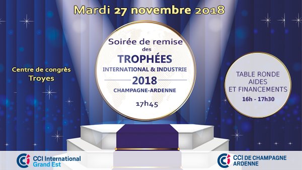 CCIexport_GE's tweet photo. Coup de projecteur sur le savoir-faire et la réussite des entreprises de Champagne-Ardenne le 27 novembre à Troyes. Rencontrer les lauréats des #TrophéesInternationalIndustrie. https://t.co/f97tqCF9o7 @CCIexport_GE @CCIMarne51 @cci_ardennes @CCITroyes @CCIHauteMarne https://t.co/ZATpVLkEpo