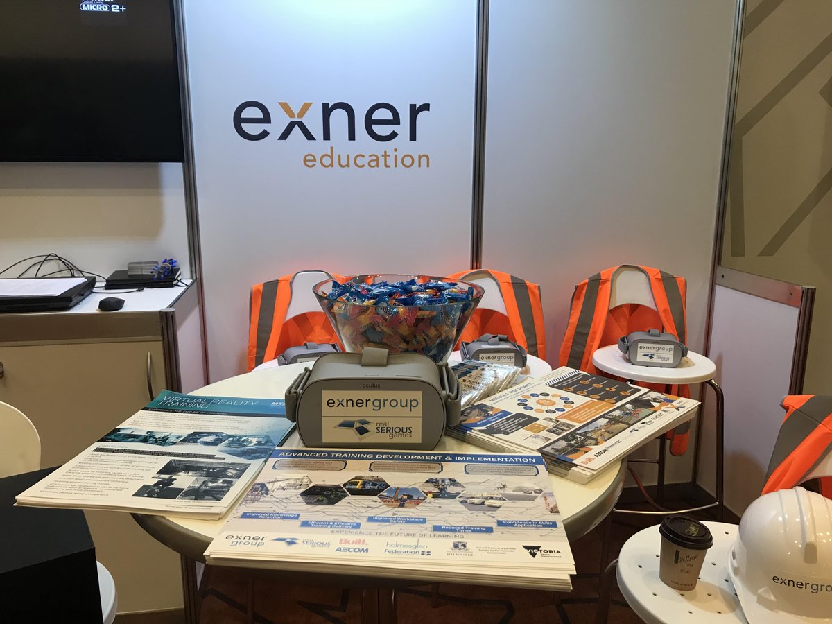 ExnerGroup's tweet photo. Come and see Exner Education today at booth 36 @WFCP2018 to demo our #VirtualReality Training Scenarios in Rail, Construction and Confined Spaces. #WFCP2018. Have a go at learning how to apply an emergency break on a moving train or enter into a confined space in VR. https://t.co/MCDykbthSr