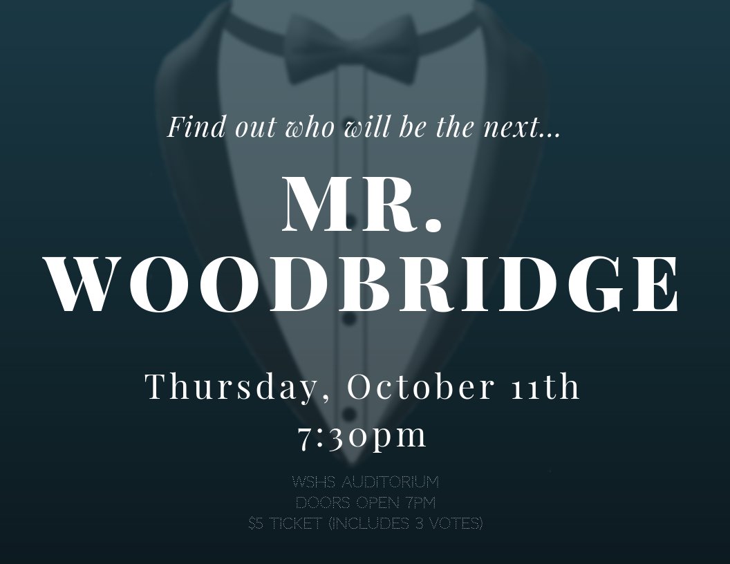 WSHS_Choir's tweet photo. THURSDAY NIGHT! WHO WILL BE THE NEXT MR. WOODBRIDGE? https://t.co/wjEMRHyosl