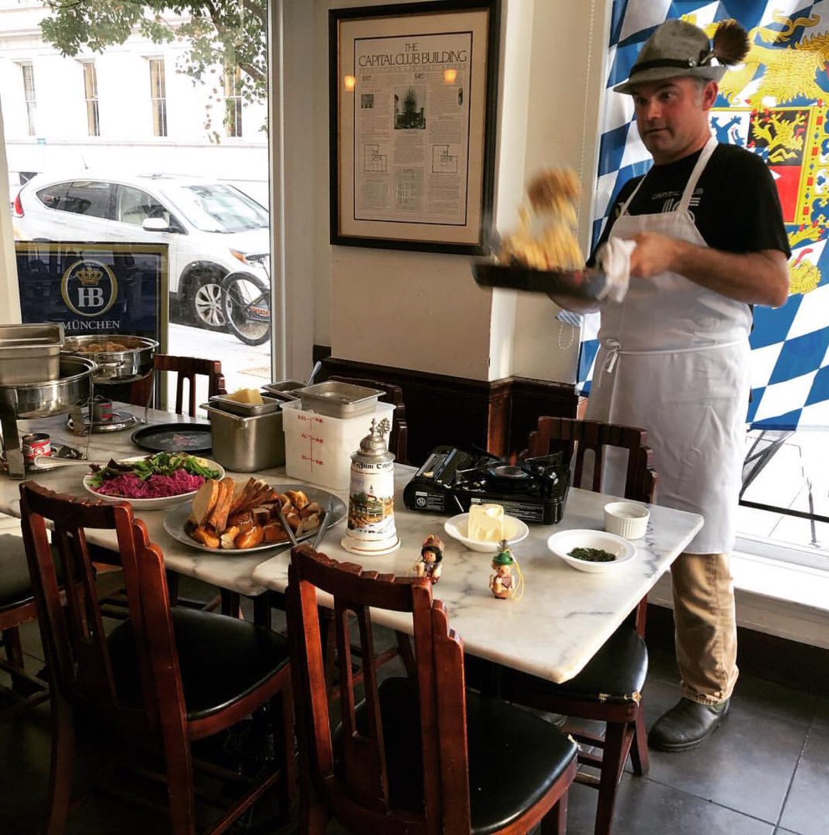 The Oktoberfest buffet is set, #käsespätzle The accordion is warming up. Let’s wrap up traditional Oktoberfest together. #raleighgerman #germannc #germanyinthesouth