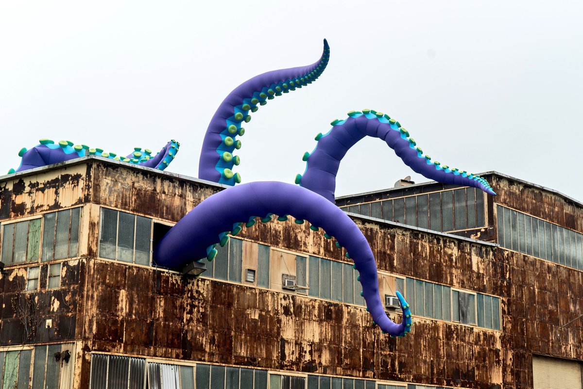 Irving_Viveros's tweet photo. #NavyYardSeaMonster 🐙 by: #FilthyLuker and #PedroEstrellas, street artists duo from the UK brought by @NavyYardPhila and @OfficialGroupX to create this 40 feet amazing inflatable tentacle monster.
#UrbanArt #PhillyArt #WhyILovePhilly https://t.co/PQb1s1Xsmu