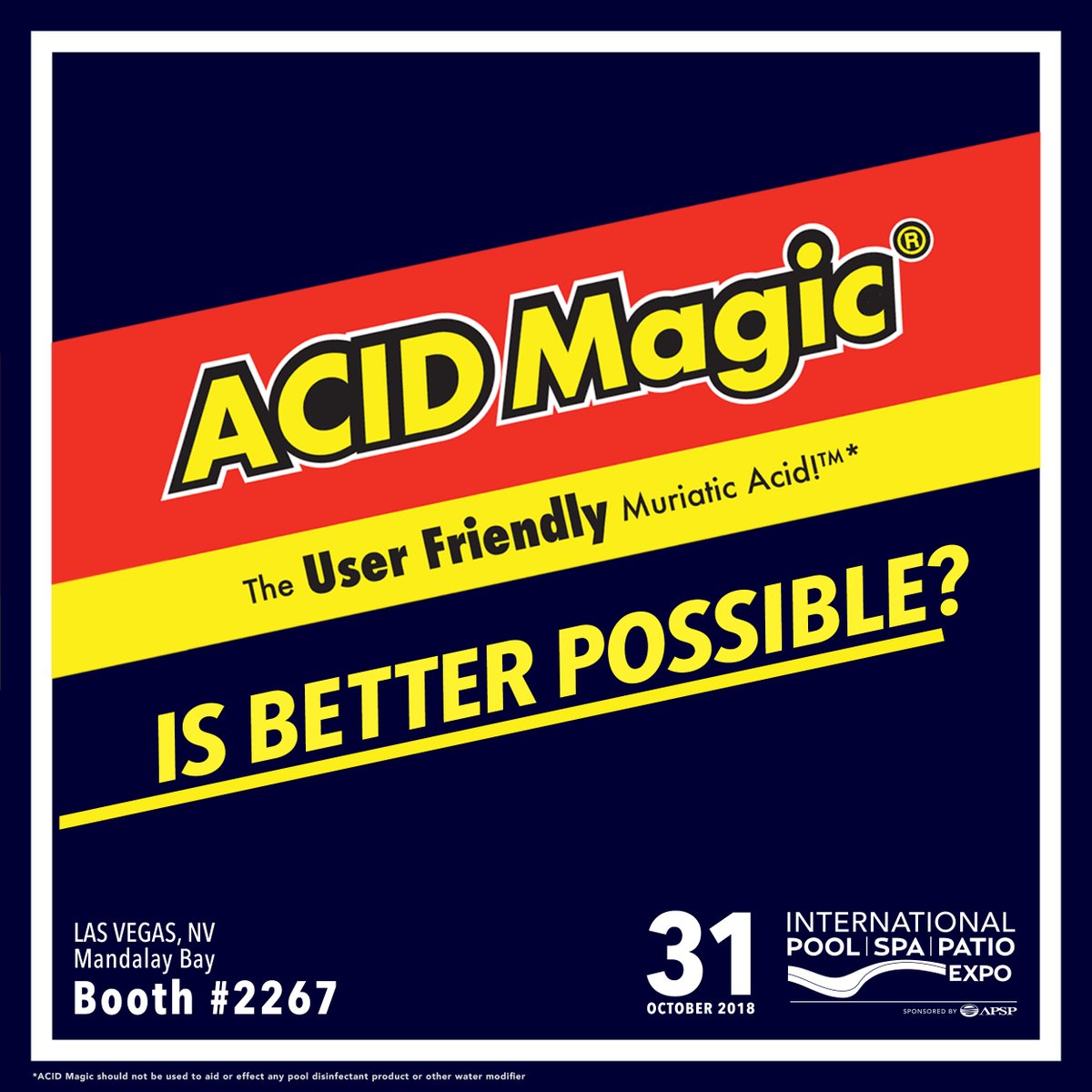 Donovan_PoolSpa's tweet image. Make sure to join ACID Magic at the @PoolSpaPatio expo! You'll be glad you did! #PSPExpo #ACIDMagic #CertolUSA #Pools