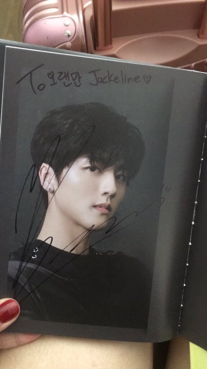 After the fansign my seller sends me a photo and he wrote “To: long time no see Jackeline ” and he told my seller he hadn’t seen my name in a while! WHEN I TELL Y’ALL I SCREAMED. He even noticed I wasn’t able to get his pages for a while  he is the sweetest, I LOVE HIM SM