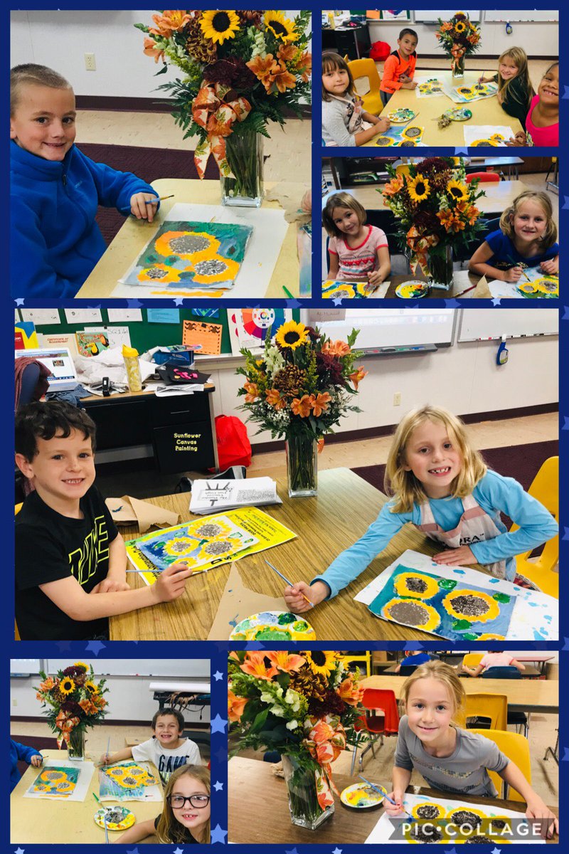 MichaudAlicia's tweet photo. 2nd graders made their own “canvas” with fabric and are using acrylics to paint in the style of Van Gogh. They learned so much about this great artist. https://t.co/KtJniXWRHo