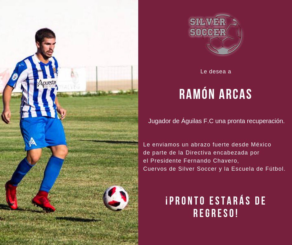 silversoccermx's tweet photo. Le deseamos pronta recuperación a @Ramon_Arcas26 jugador de @aguilas_fc  🙌🏼¡Ánimo Campeón! https://t.co/jmipQLJmey