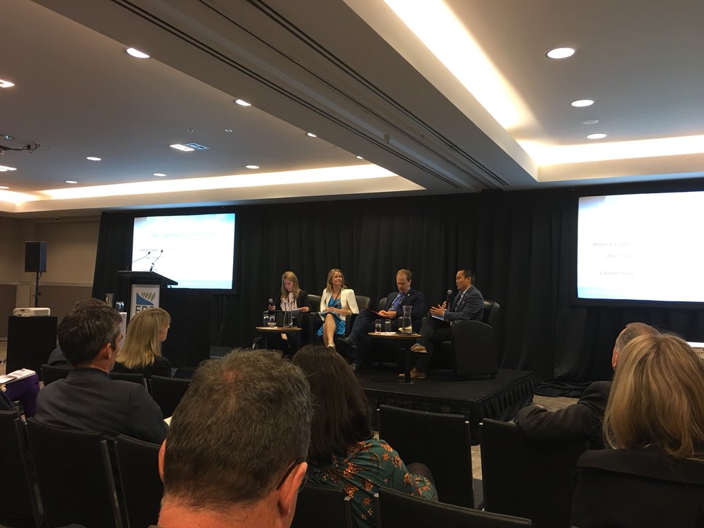 sustbusiness's tweet photo. “From a sustainability perspective, finance is key...making sure we’re spending money on the right things.” @AlecTang_ @AklCouncil #ccbc2018 #edsclimatechat https://t.co/quYJcovALf