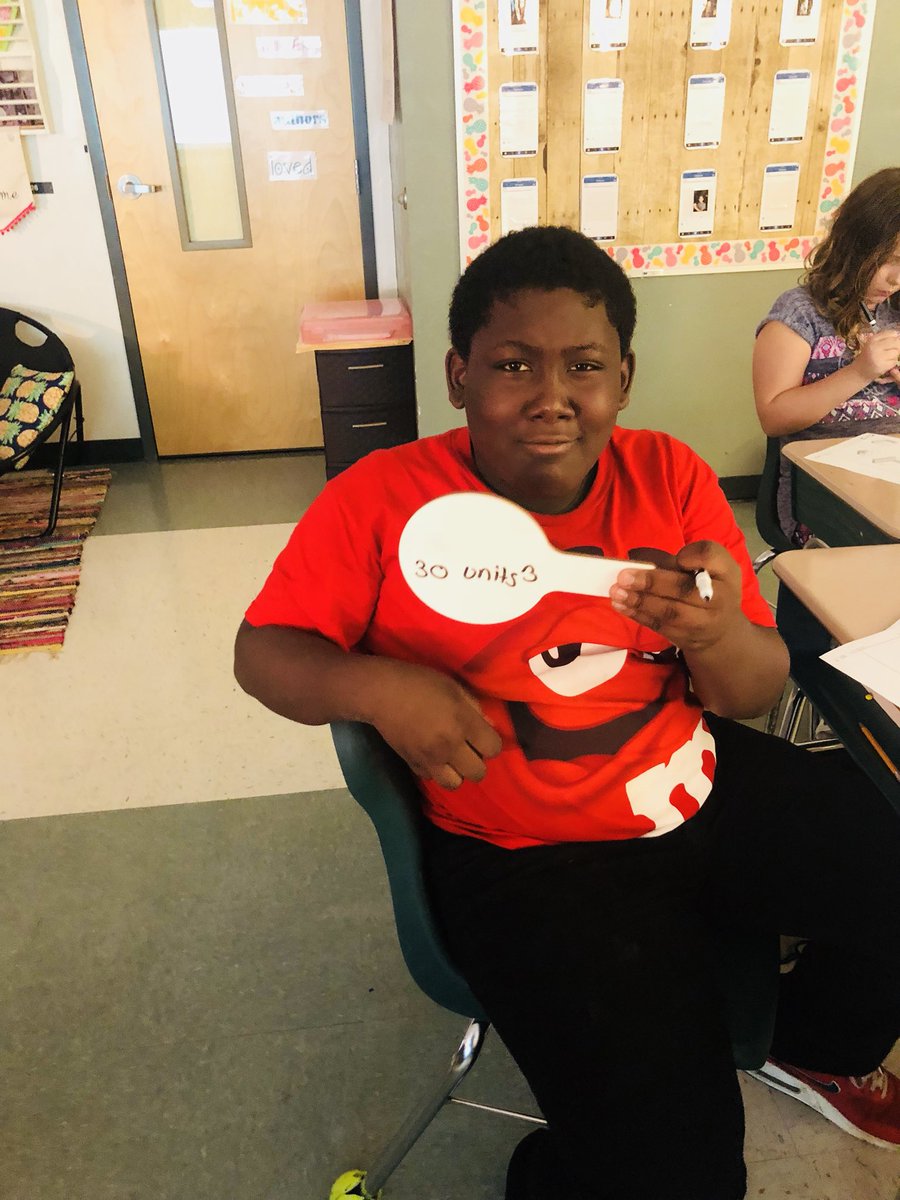 wildabout5th's tweet photo. Two thumbs up for these dry erase paddle boards! Students found the volume of rectangular prisms using unit cubes and wrote the volume on their board. I got to quickly assess who got it, and the kids thought it was great! #teacherwin #iteachfifth @AlachuaSchools https://t.co/PYMlR6Zbbs