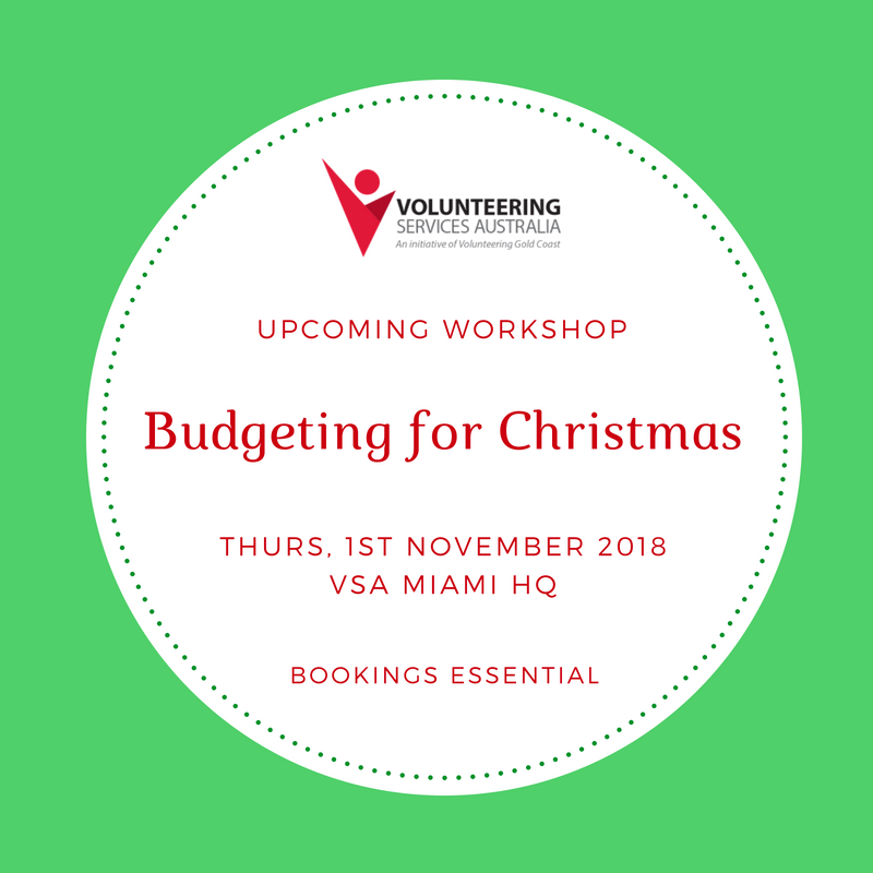 VolunteeringGC's tweet photo. Christmas time doesn't have to be stressful. Our Budgeting for Christmas workshop will help ease your stress and help you to manage your money this holiday season. To find out more information about the workshop, and to register to attend, visit https://t.co/xmiNVz6rzK https://t.co/5bMvii0Kh6