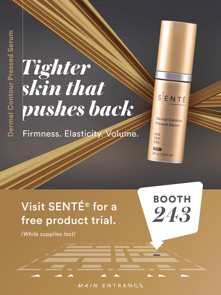Will you be attending the #ASDSMeeting this week? If so, visit us at booth 243 to learn more and receive a free Dermal Contour Pressed Serum product trial! (while supplies last) #SENTESkin