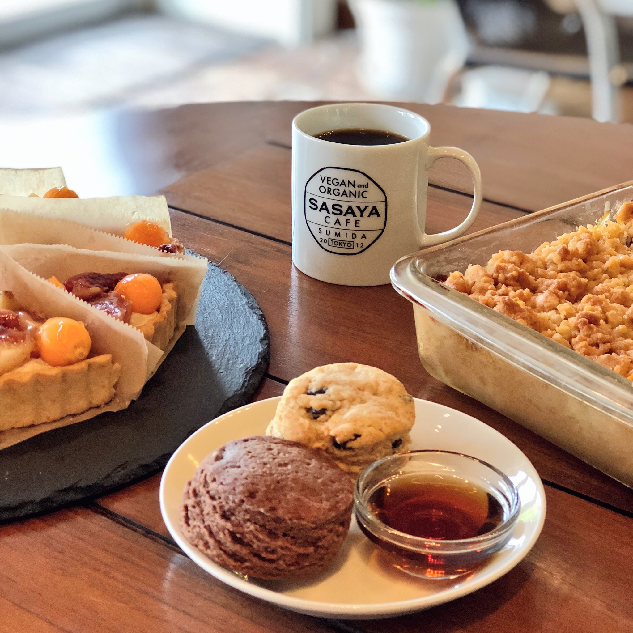 Sasaya Cafe おはようございます ささやカフェオープンしました 気持ちの良い朝ですね 今朝は大横川親水公園を歩いて 秋の風を感じながらカフェにお越し下さい ヴィーガン 秋のデザート 錦糸町モーニング スカイツリーカフェ オーガニック