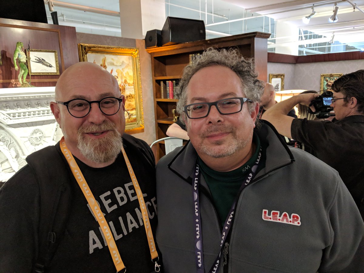 CharlieFink's tweet photo. In nerd heaven #leapcon seeing the future of art, entertainment and invisible computing. Meeting @rabovitz was like meeting all four Beatles at once. His enthusiasm is contagious #AR #XR @magicleap https://t.co/lbrysHwoVk
