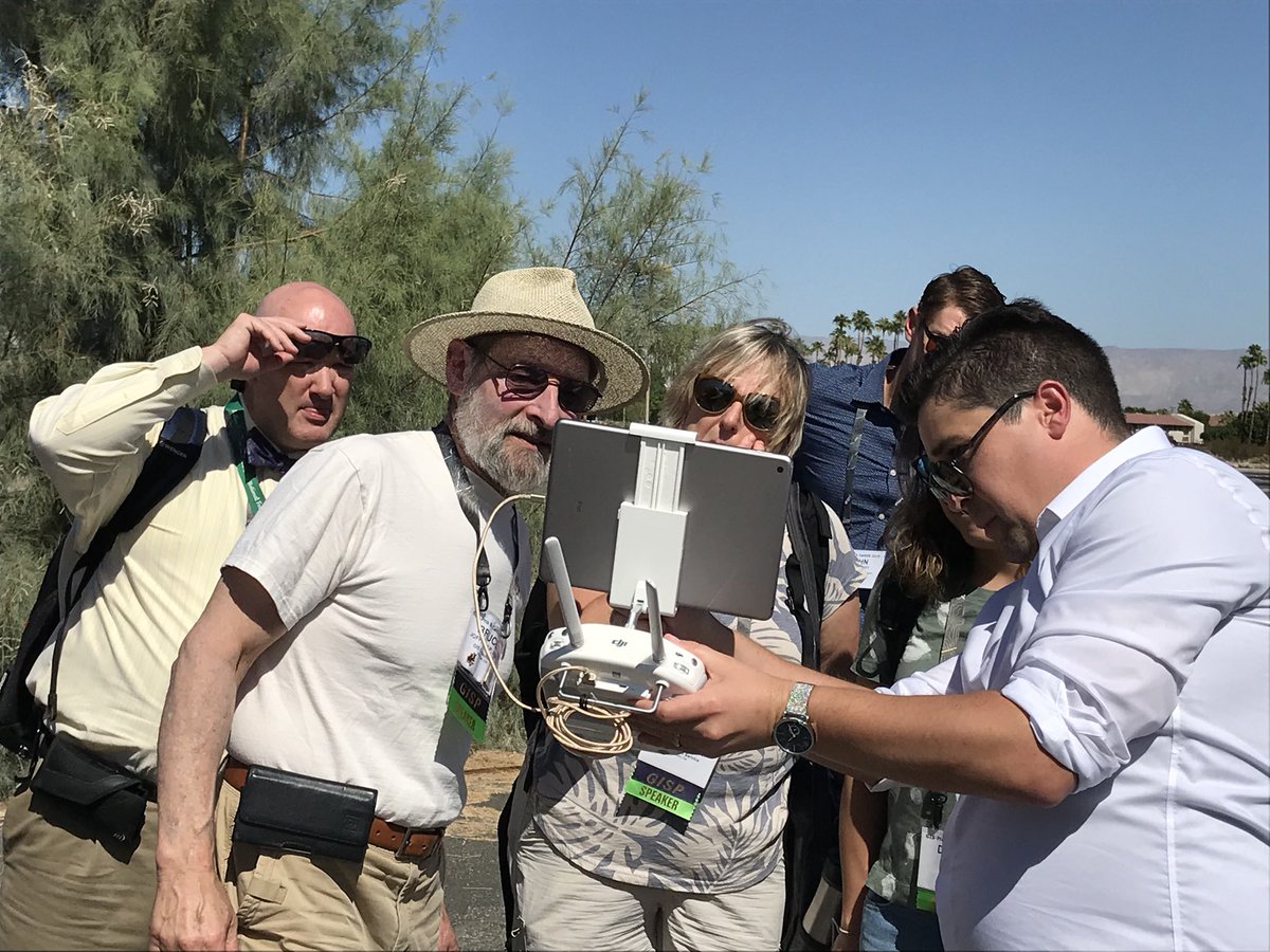 #GISPro #CalGIS Bruce Joffe inspects the equipment for the UAS Workshop at GIS-Pro in Palm Springs.