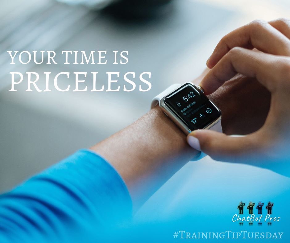 TheChatBotPros's tweet image. Business Owners: Your time is PRICELESS!⌚️
·
Take 10 minutes to type out the ten questions you answer the most in your business.❓
·
Use THOSE questions to create automated responses within your ChatBot to save yourself, and your company MASSIVE amounts of time. 
·
#ChatBotTips