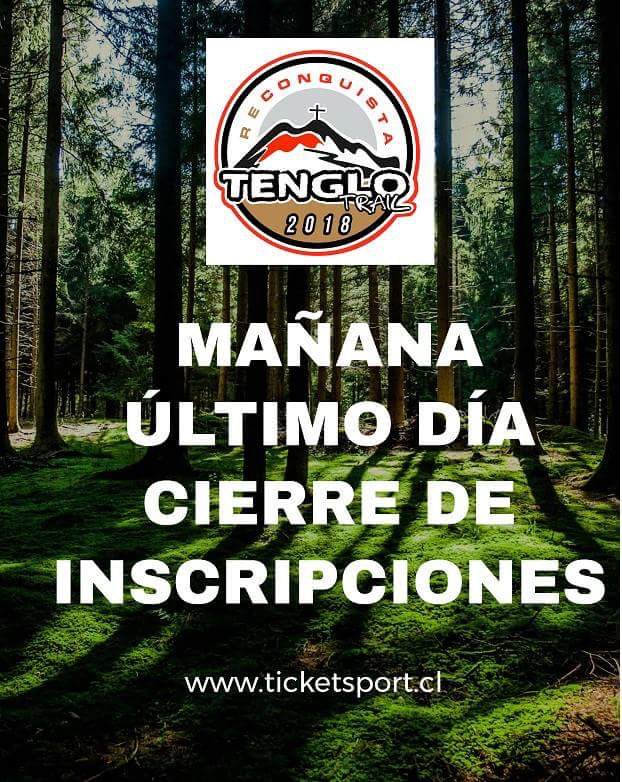 😱 ¡Mañana último día de inscripciones para #ReConquistaTenglo! Puedes obtener tu cupo en link de nuestra Bio. Distancias 15 y 21K.#PuertoMontt #Osorno #Temuco #Valdiviacl #Chiloé 🏔🏃🏻‍♂️