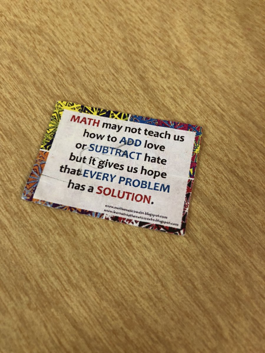 MrsRuckerICT's tweet image. One of @Kris_Dziewulski ‘s 5th graders gave me this yesterday; I don’t even get to work with her during Math. Yet she wanted me to have this.💙 And, it’s one of my favorite math quotes I’ve seen recently. #cloudproud #WPSProud #lovemyjob #iteachmath #mywhy