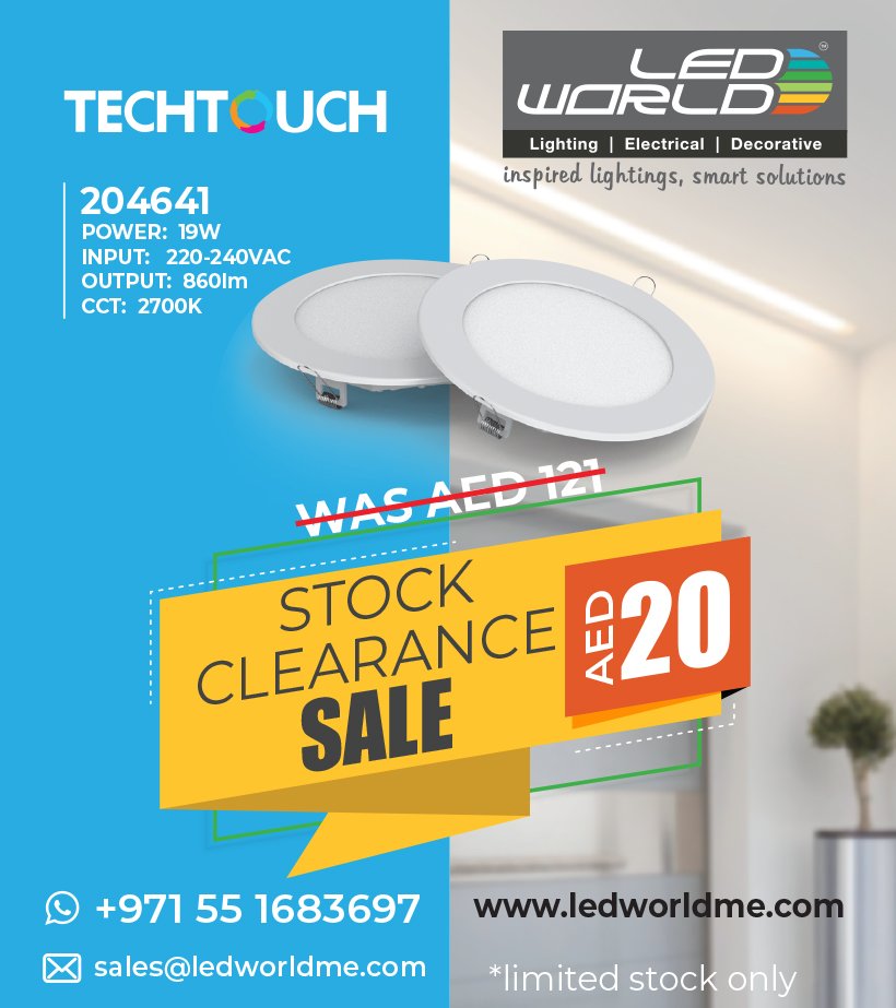 LEDworldDubai's tweet image. #lotti #techtouch #ledworld #promotions #offer #sales #saleoffer #clearancesale #stockclearance #lighting #electrical #decorative #led #ledlighting #decorativelighting