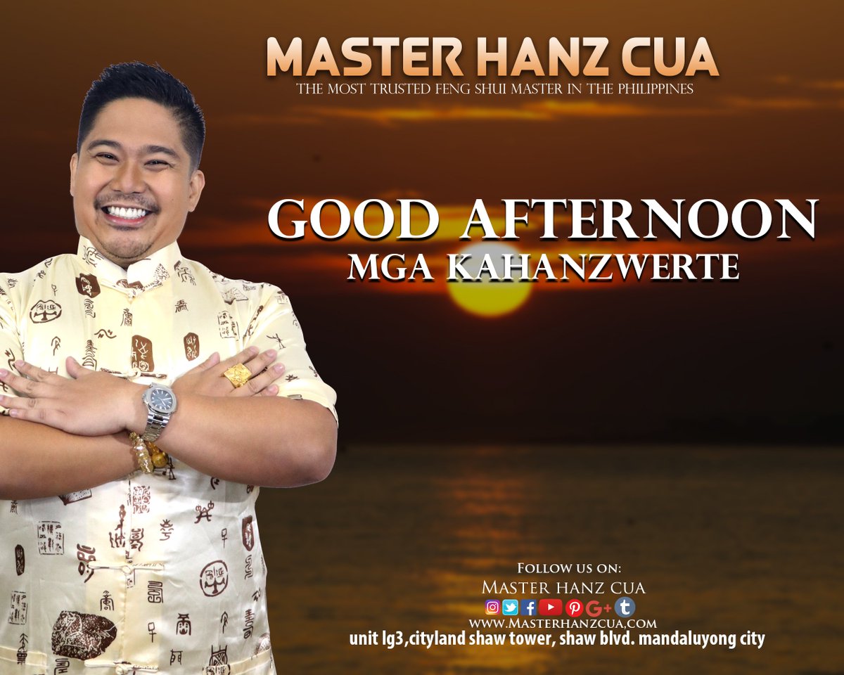 MasterHanzCua's tweet photo. GOOD AFTERNOON MGA KA HANZ SUWERTE
#masterhanz #Media #Account #FollowMe #MasterHanz #MostTrustedFengShuiMaster #TarotReading #FengShui #8TreasuresHouseofMysticalCharms #ukgmasterhanz #zodiacsigns #fengshui #astrology #home #office https://t.co/M1VhUVkCW5