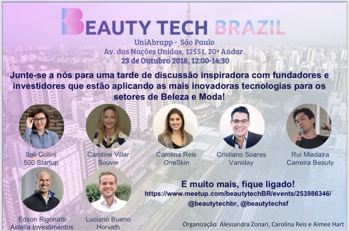 BeautytechB's tweet photo. The first @BeautytechSF Brazil 💄👡🚀🙌hosted by @AleZonari leader of the #BeautyTech chapter Oct 23. Join the conversation 🙌👉 https://t.co/F4Uhz6xYHV cc @BeautytechSF a community with 10 chapters 🌎 and 550+ founders and funders sharing their learnings https://t.co/PjOdM2pfmP