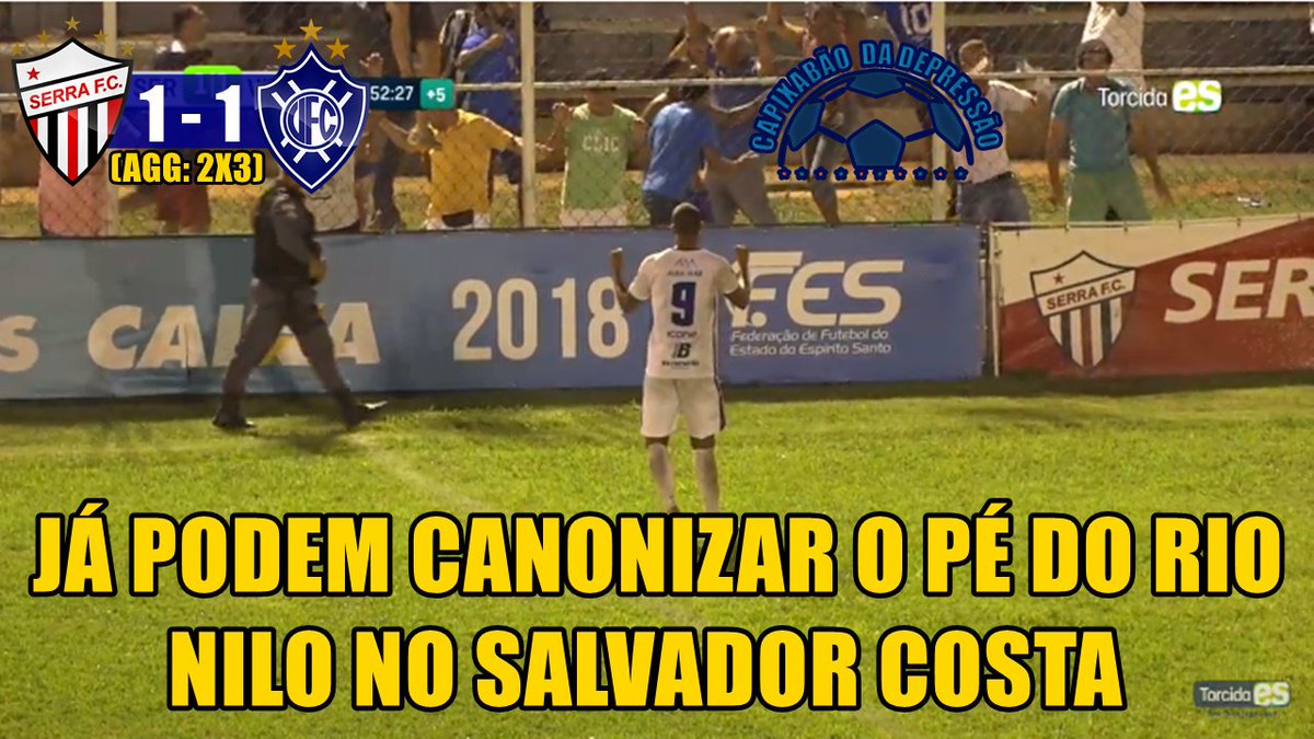 capixabaodepre's tweet photo. #COPAES2018 - SEMIFINAIS (VOLTA)
SERRA 1 X 1 VITÓRIA (AGG: 2X3)
(Rael | Nilo)
Esse gol do Rio Nilo derrubou até a gente no @torcida_es 😂😂 será que a fila acaba pro Vitória? https://t.co/MppgzO53Rj