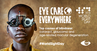 IAPB1's tweet photo. Tomorrow is #WorldSightDay! #Doyouknow the top causes of blindness in the world? #Cataract, #Glaucoma and #AMD https://t.co/RprRZg3tNh