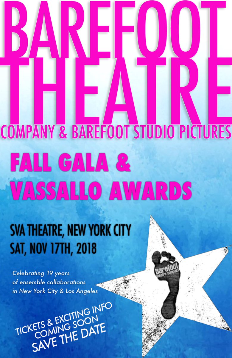 barefoottheatre's tweet photo. 11.17.18 #SaveTheDate #vassalloawards #barefoottheatreco #fallgala https://t.co/2GpAdlewge