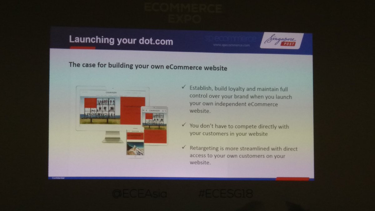 TechWireAsia's tweet photo. Here are some tips for new #ecommerce players deliberating about whether to launch on a marketplace, launch a dot com, or create an omni channel experience — from Singapore Post's Head of eCommerce Dale Mulert at the @ECEAsia Summit. #ECESG18 @CloudExpoAsia https://t.co/jr3y5H8sJy