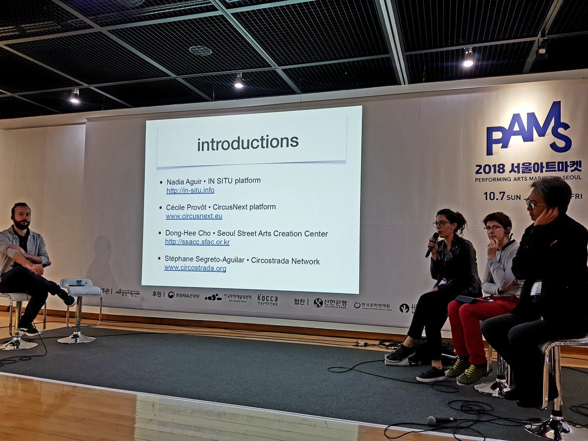 MonicaUrian's tweet photo. We are building bridges between the #EU and #Korea #circus and #streetarts at #PAMS2018 @europe_creative @euinkorea #EuropeforCulture @CultExtRel @circostrada @IN_SITU_Network #Circusnext https://t.co/1Ywr6pFZPX