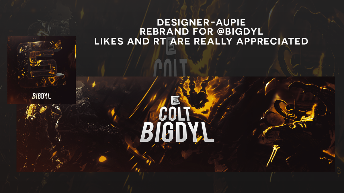 aupie_'s tweet photo. Rebrand For @BlGDYL
My Second Response! #ColtDRC #ColtAupie
Tags! @MindOfSixth @coldh4rts @TheColtStudio! https://t.co/9pPab67b7G