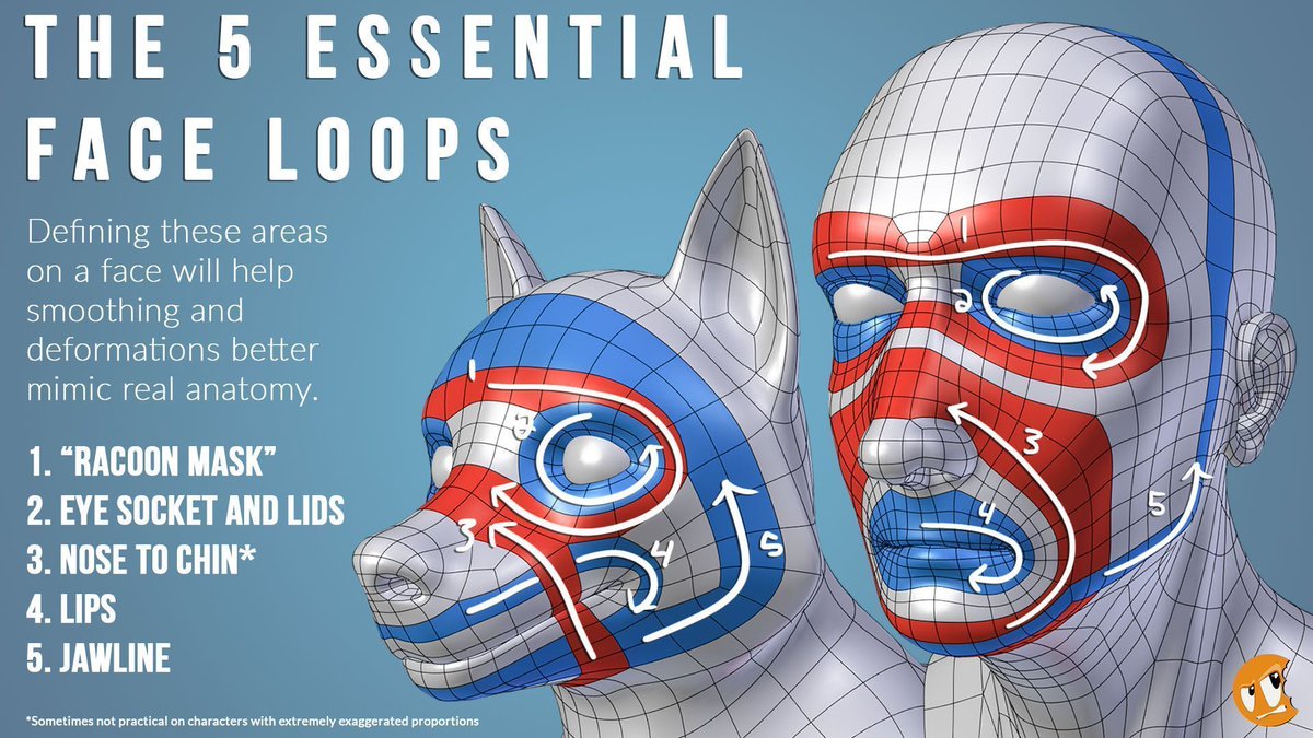 cgcookie's tweet photo. Face Loops cheat sheet from Mesh Modeling Bootcamp https://t.co/6hEh7ilKaa #b3d #MeshModeling #b3dtips https://t.co/F69F0wavN2