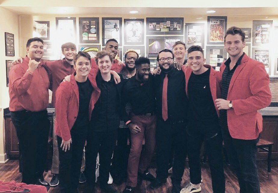 In honor of <a href="/SDTgreekgrind/">SDT Greek Grind</a> being tomorrow AND for being able to sing again this year for their amazing cause, here is a throwback of us last year at Greek Grind before going onstage! We’d love to see you there tomorrow—the show begins at 8pm in the Classic Center theatre! 🕺🎤