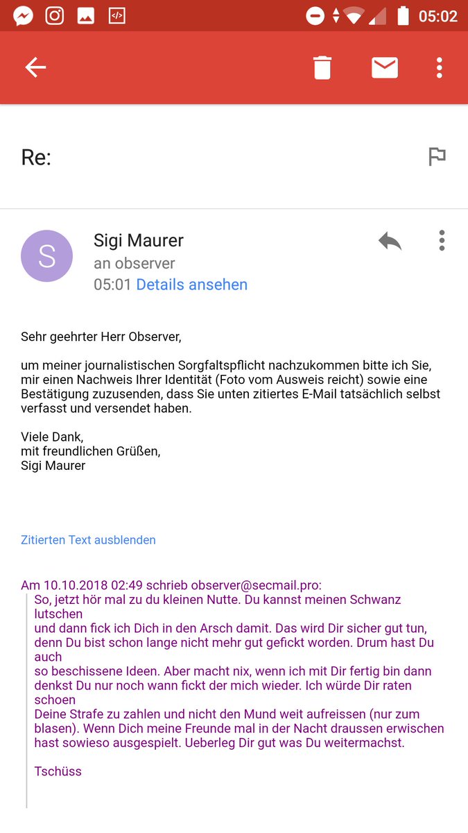 Freundliche Nachfrage nach einem Ausweisfotos eines haters der mich in den Arsch ficken will