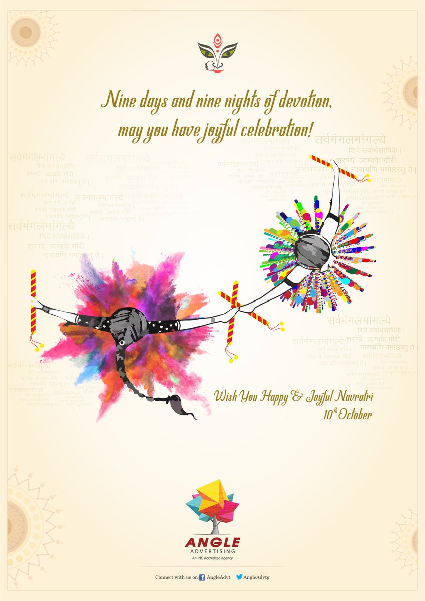 AngleAdvt's tweet photo. Nine days & Nine nights of devotion, May you have a joyful celebration!!!
Wishing you happy & joyful Navratri...!!!
#HappyNavratri #Angleadvertising #Angleadvt #Digitalmarketing #branding #Creativebranding #Videoproduction https://t.co/NCz423F5tq