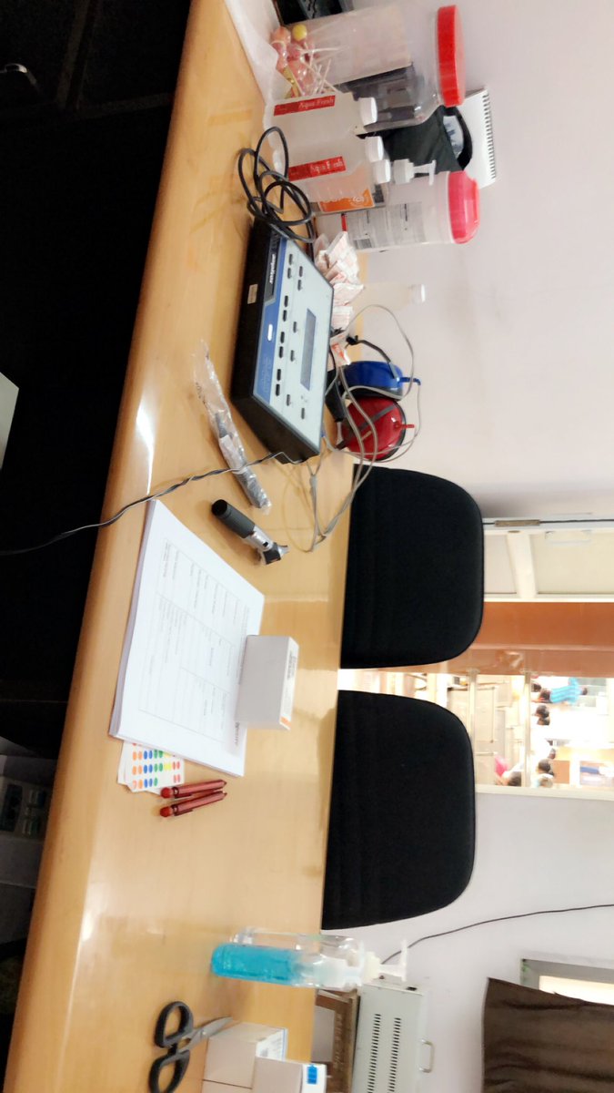 Lamima17's tweet photo. All set and ready for Clinic Day 3 at the hospital in Rajkot! #DMUAUDIOLOGY @DMUAudiology @DMUSquareMile @Mariiaammmm @Corrigd_17 https://t.co/O4CyKE13d3